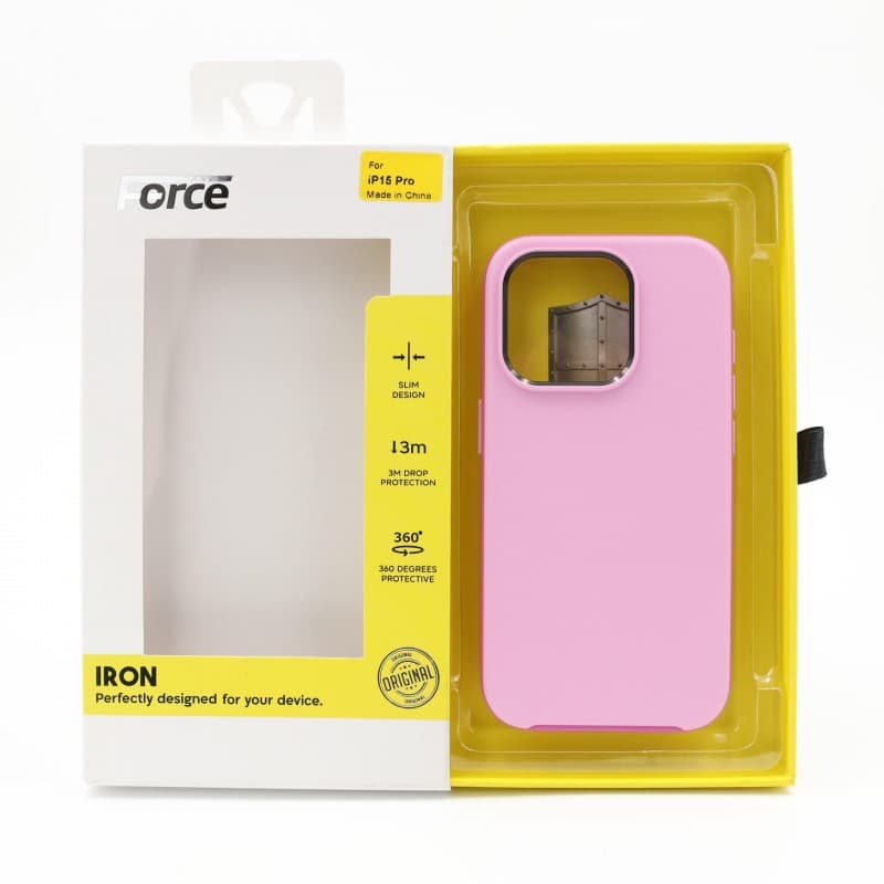 Force Iron Defender phone cover iPhone 15 Pro - PINK