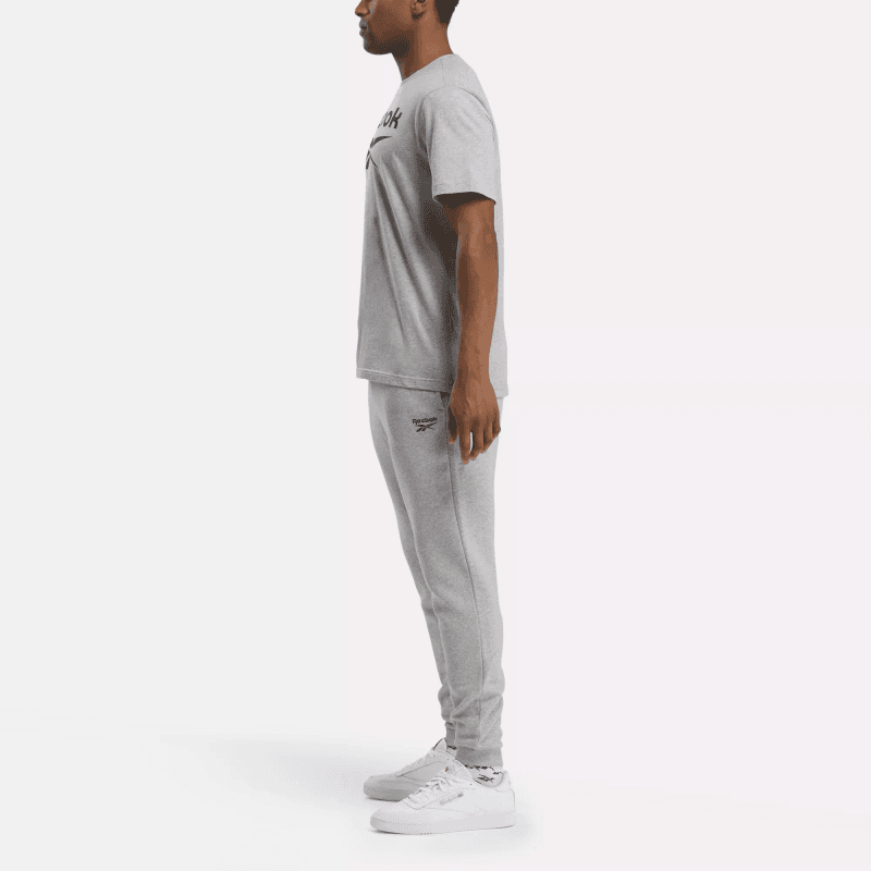 Reebok Mens' Identity Small Logo Fleece Joggers-Grey