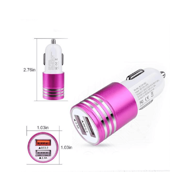 شاحن سيارة 2 USB اسطواني YSC-06