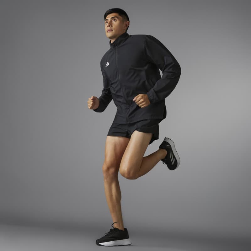 adidas Mens' Adizero Essentials Running Jacket - Black