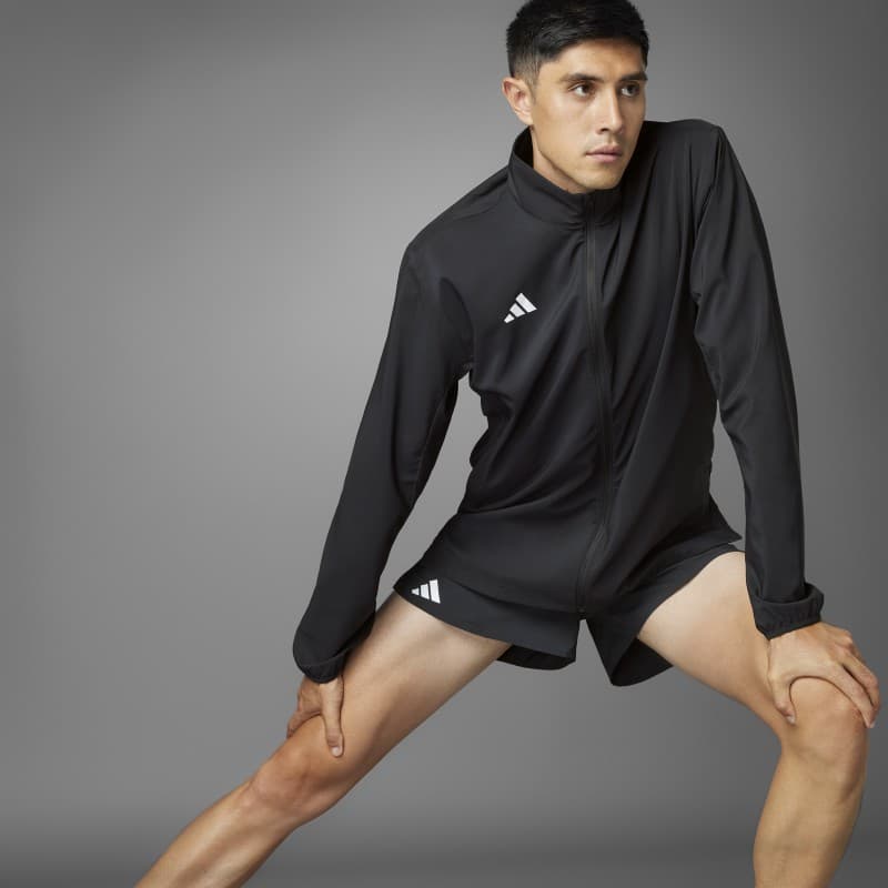 adidas Mens' Adizero Essentials Running Jacket - Black