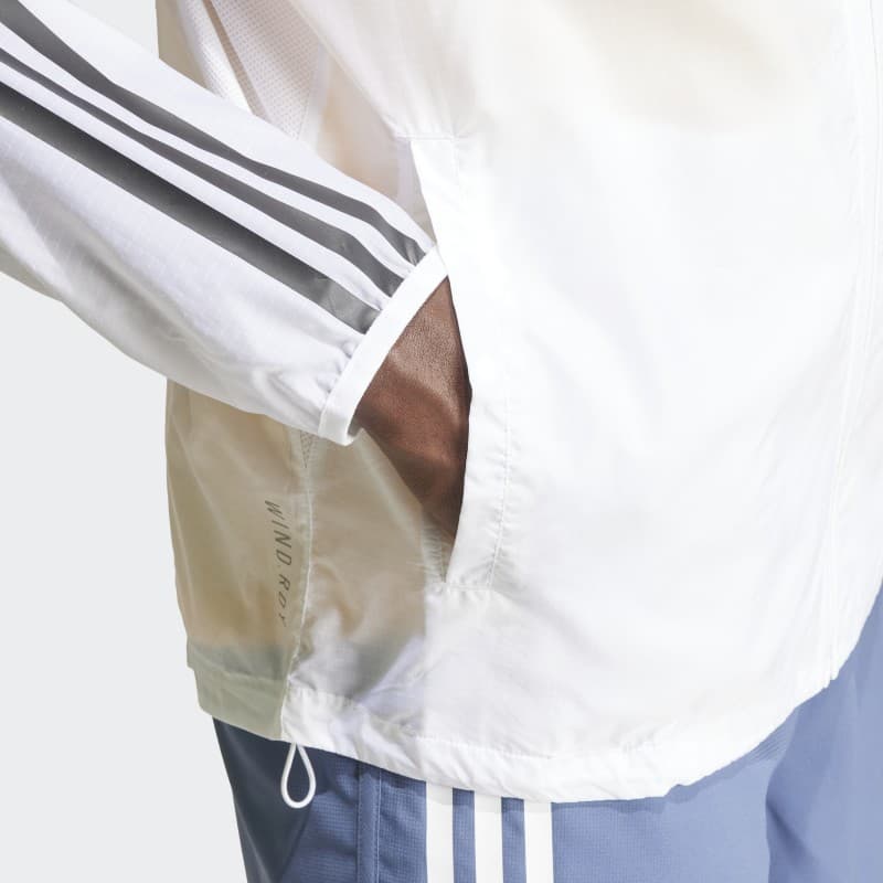 adidas Mens' Own The Run 3-Stripes Jacket - White
