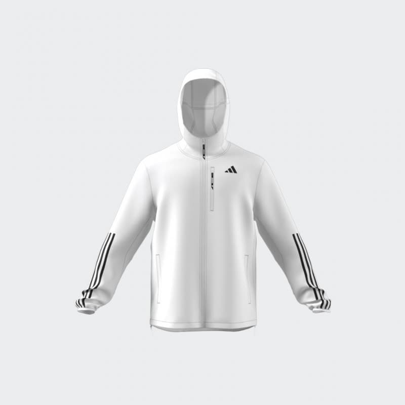 adidas Mens' Own The Run 3-Stripes Jacket - White