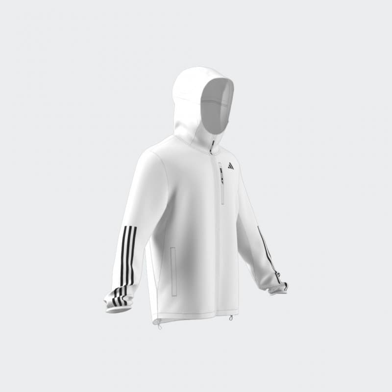adidas Mens' Own The Run 3-Stripes Jacket - White
