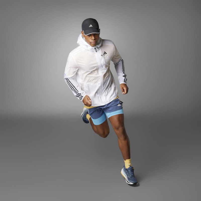 adidas Mens' Own The Run 3-Stripes Jacket - White