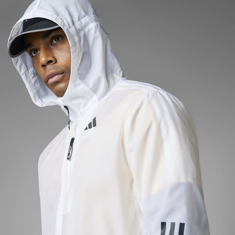 adidas Mens' Own The Run 3-Stripes Jacket - White