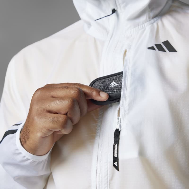 adidas Mens' Own The Run 3-Stripes Jacket - White