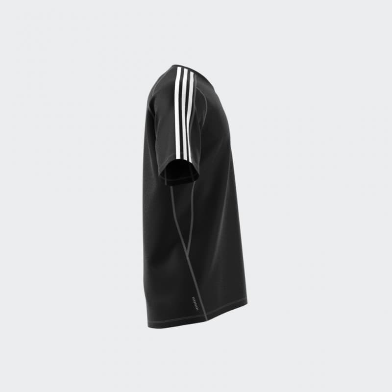 adidas Own the Run 3-Stripes Tee - Black