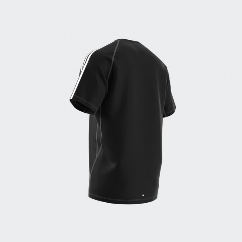 adidas Own the Run 3-Stripes Tee - Black