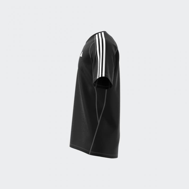 adidas Own the Run 3-Stripes Tee - Black