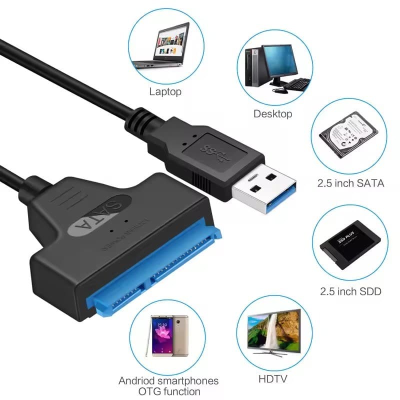 كيبل تحويلة تشغيل هاردسك بشكل خارجي عن طريق USB 2