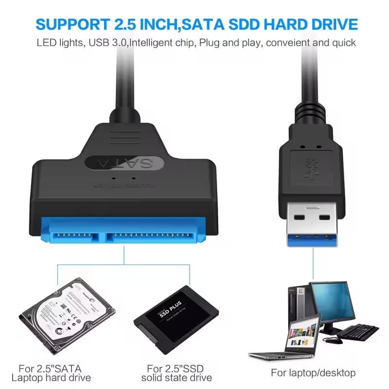 كيبل تحويلة تشغيل هاردسك بشكل خارجي عن طريق USB 2