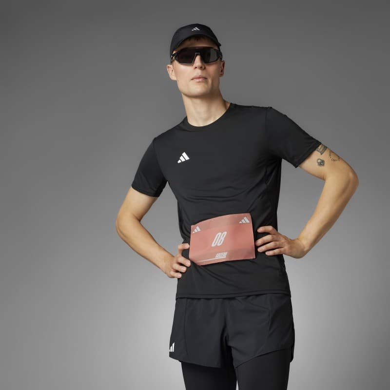adidas Mens' Adizero Essentials Running Tee - Black