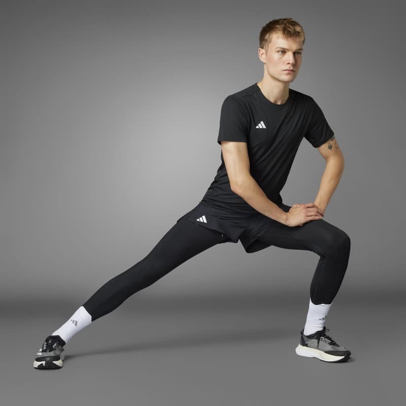 adidas Mens' Adizero Essentials Running Tee - Black