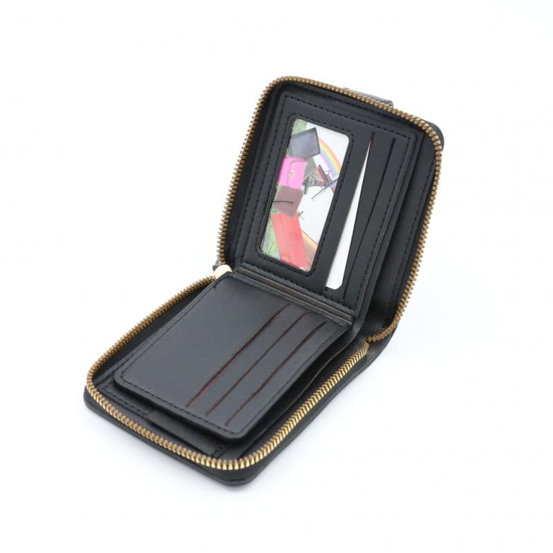 محفظة جلد للرجال لون أسود 11*10 سم