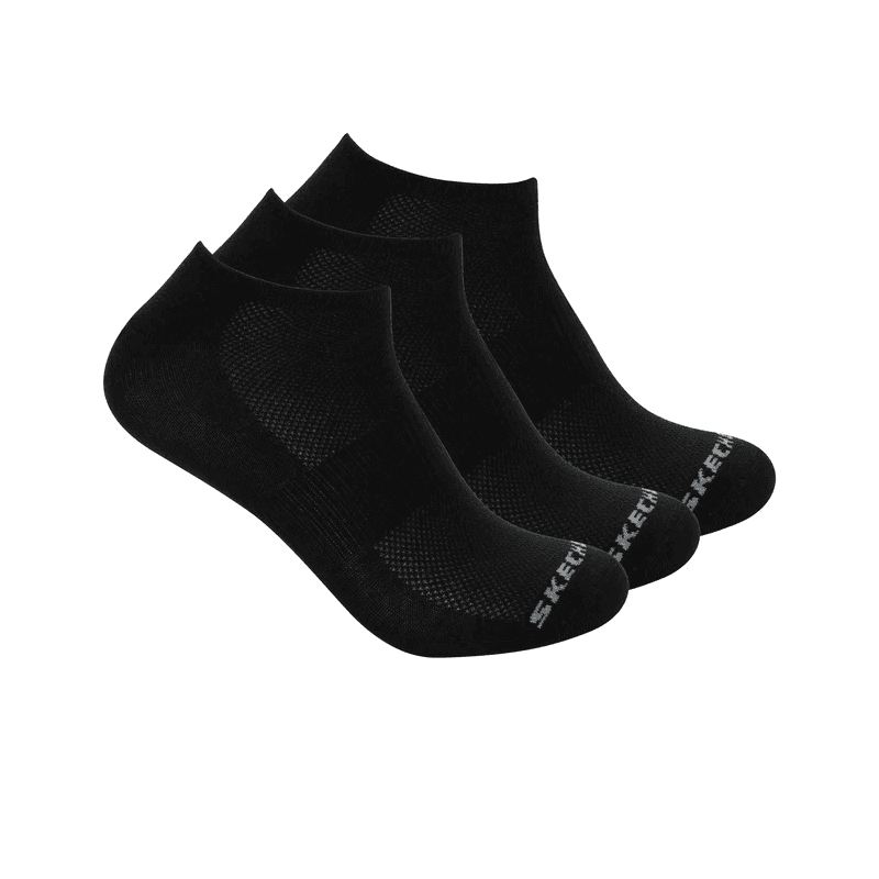 Skechers Mens' NO SHOW (41-46) 3 Pairs Socks - Black