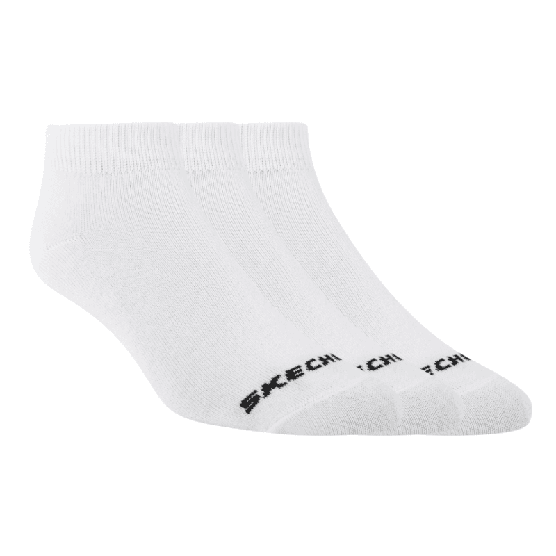 Skechers Womens (36-41) 3 Pairs Socks - White