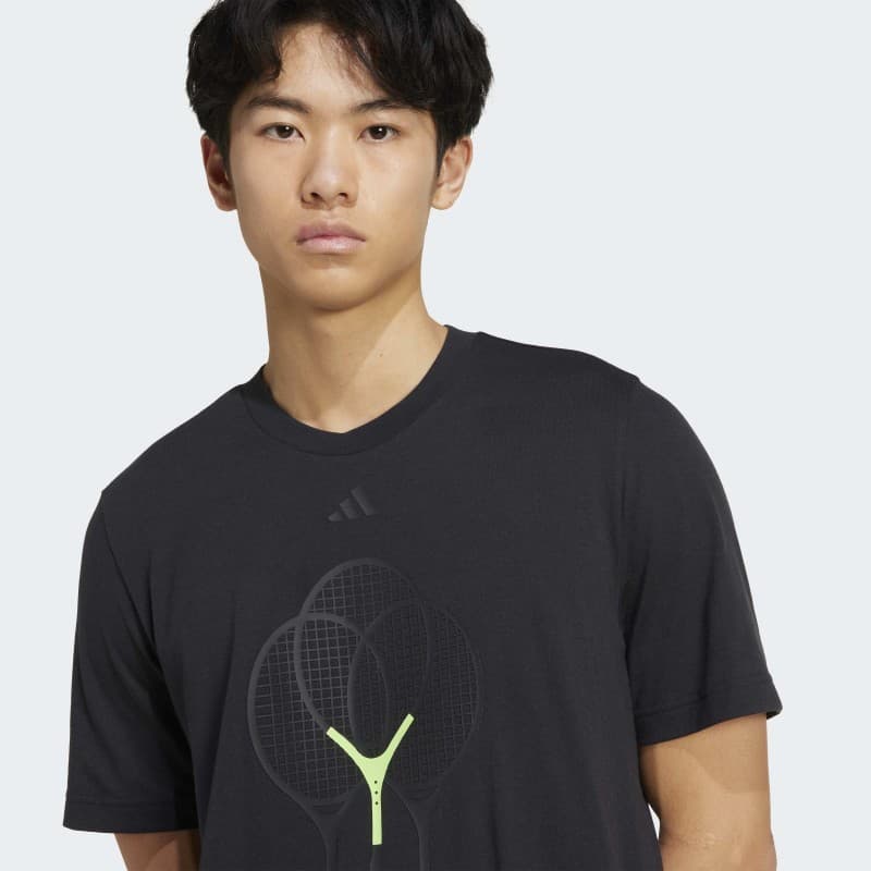 adidas Men's Tennis 3 Rackets Graphic Tee - Black