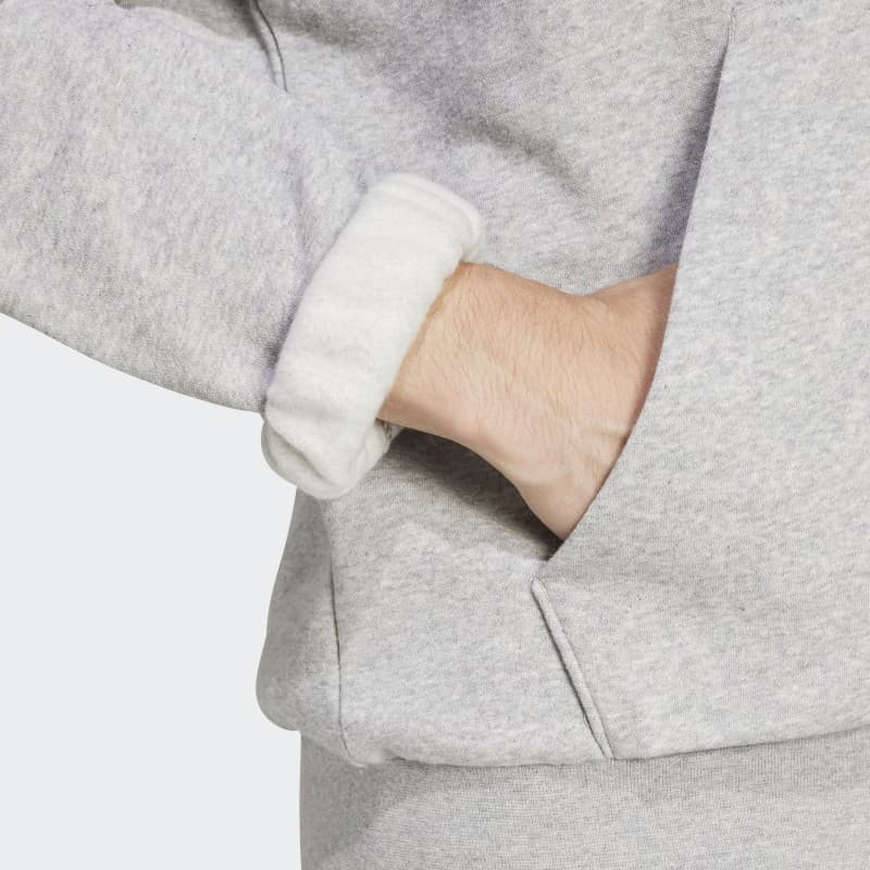Adidas Mens' Essentials Feelcozy Fleece Hoodie - Grey