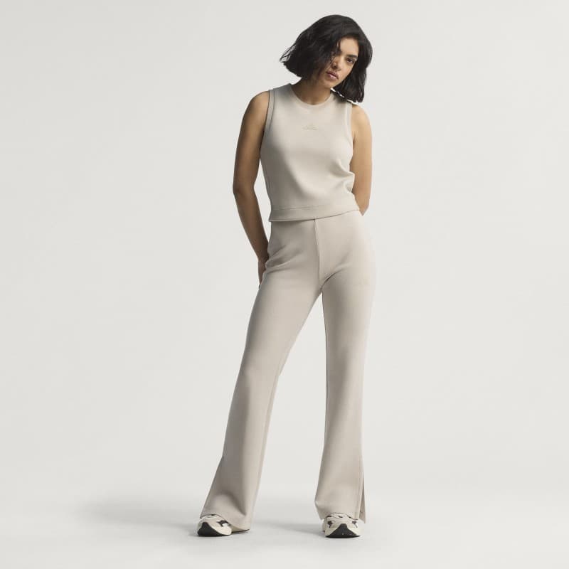 Adidas Womens' Soft Lux Flared Pants - Beige