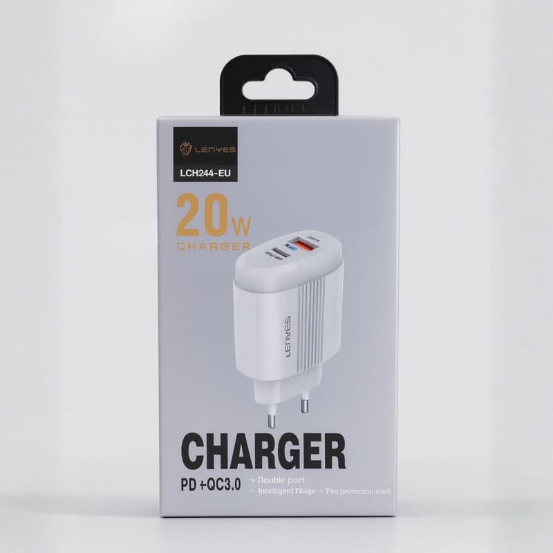 Lenyes LCH-344 USB-C Wall Charger 20W مع كفالة سنة