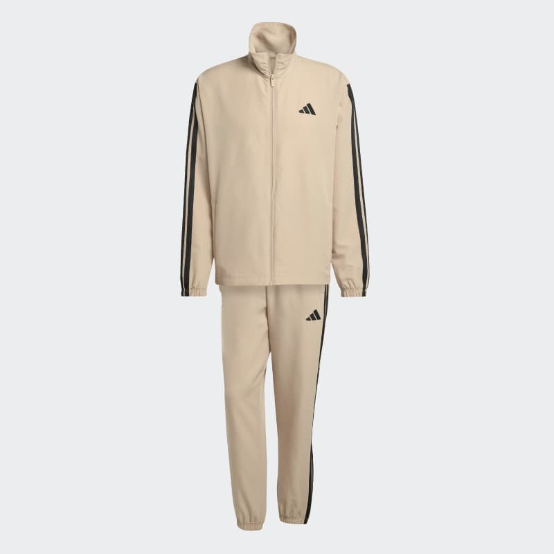 adidas Mens' 3 Stripes Woven Track Suit - Beige
