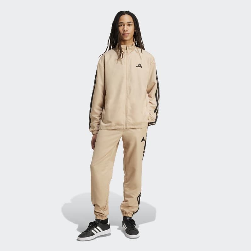 adidas Mens' 3 Stripes Woven Track Suit - Beige