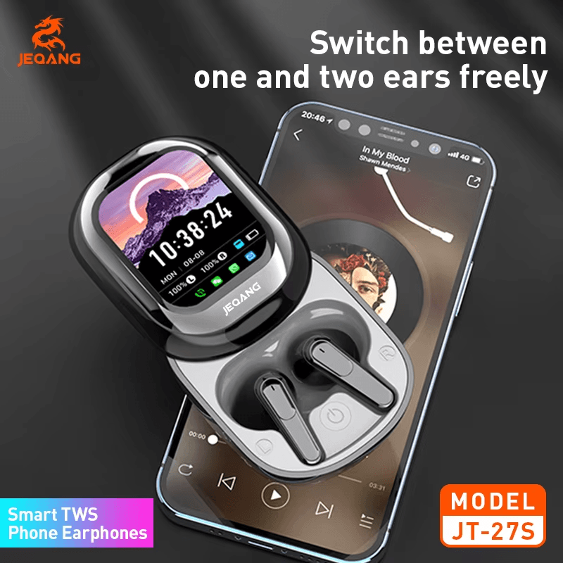 سماعة JeQang JT-27S الذكية TWS مع شاشة لمس ملونة