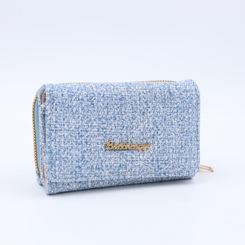 جزدان DOUBLE ELEGANCE حجم وسط لون ازرق ناعم