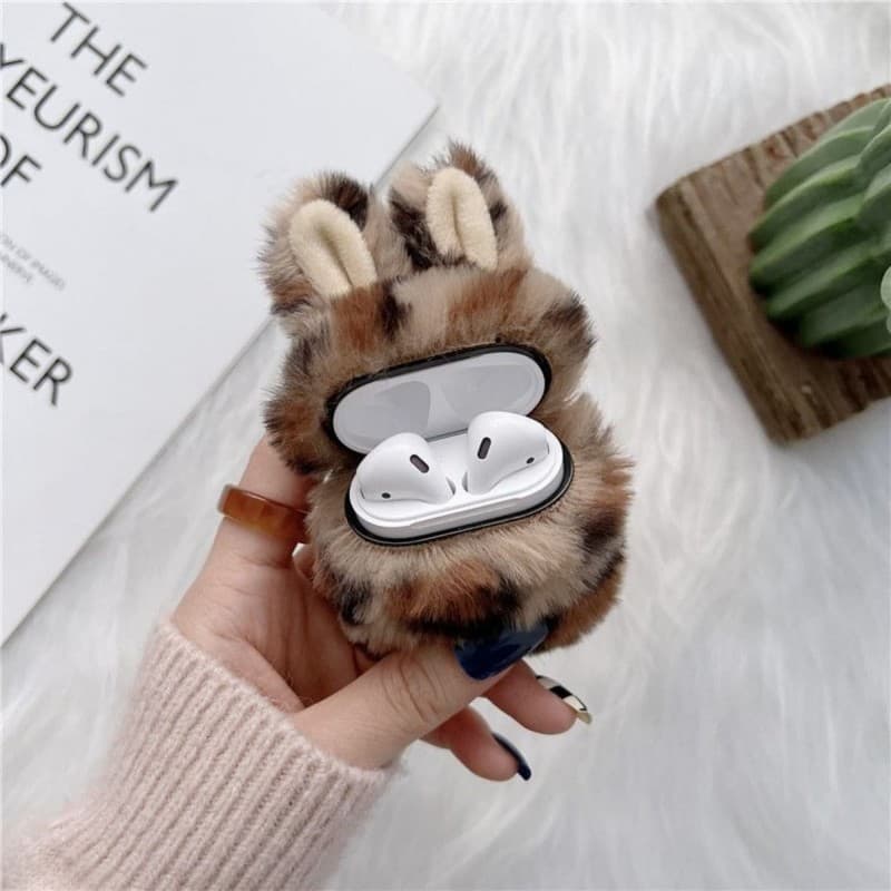 كفر فرو ايربود AirPods 1/2 لون بيج وبني