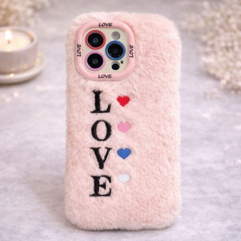 كفر فرو ايفون 14 برو ماكس LOVE لون زهري