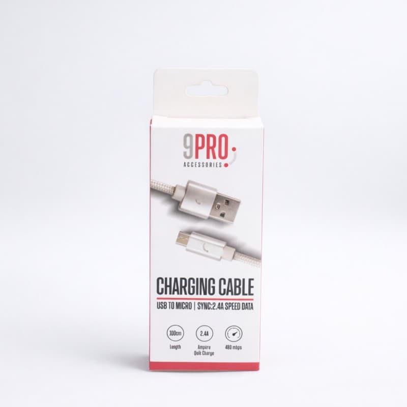 9Pro Charging Cable USB To Micro 1M-Silver