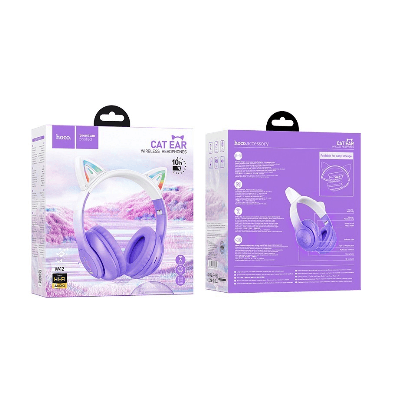 Hoco W42 Cat Bluetooth Headphones with LED Lights
