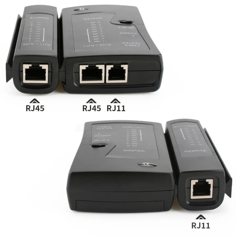 جهاز اختبار كوابل الشبكة والهاتف يدعم RJ11 وRJ12 وRJ45 لكابلات LAN Cat5 وCat5e وCat6 وCat6a وCat7 بنوعيها UTP وSTP 