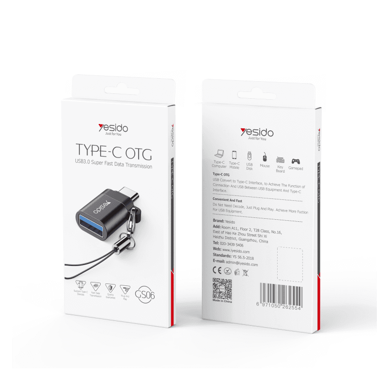 Yesido GS06 Type-C to USB-A OTG Adapter تحويلة