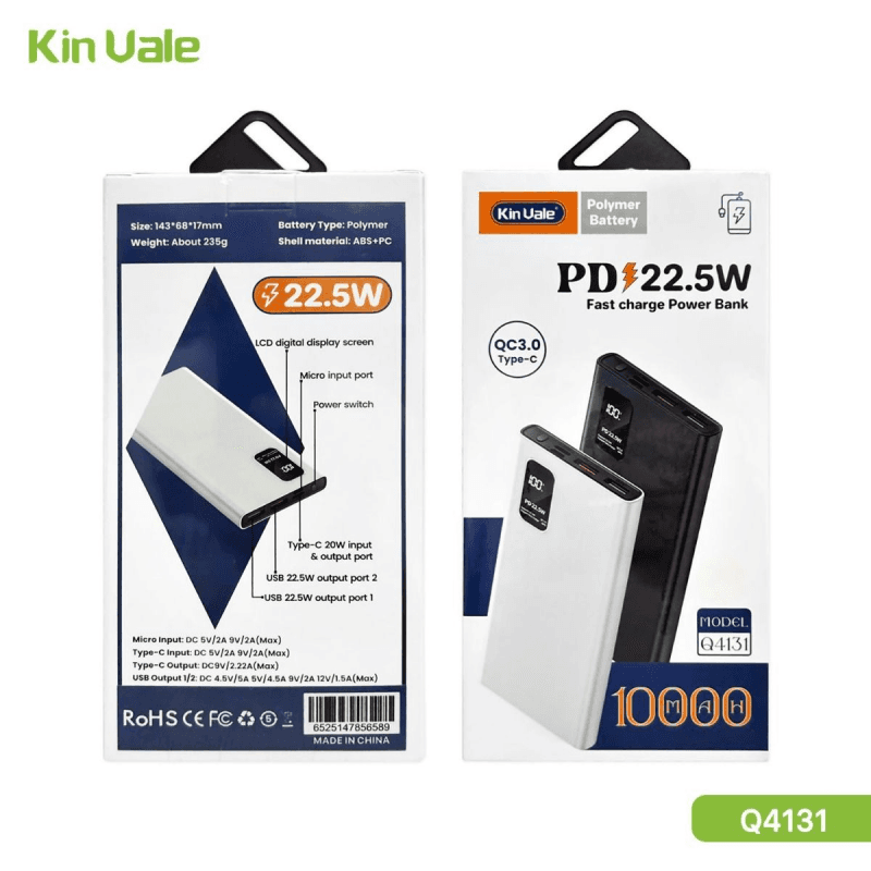 KinVale Q4131 10000mAh PD22.5 W Powerbank