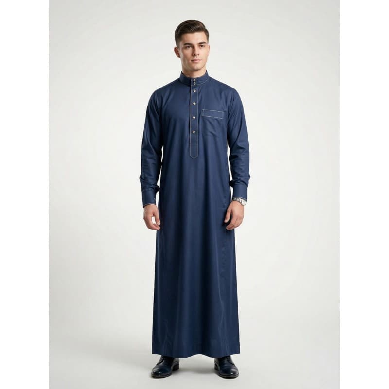 دشداشة الأصالة رجالي بأكمام طويلة لون كحلي