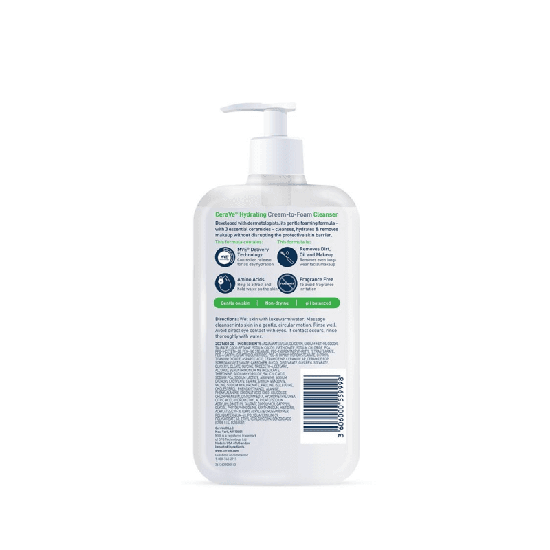 CeraVe Hydrating Cream-to-Foam Cleanser 355ML