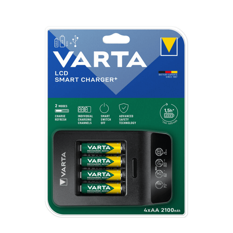شاحن بطارية LCD ذكي مع AA4 2100 mAh - فارتا