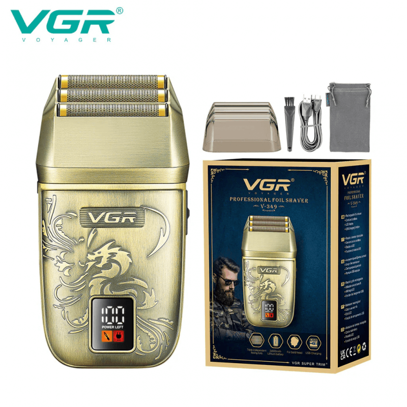 ماكينة حلاقة VGR V-349 الذهبية للرجال