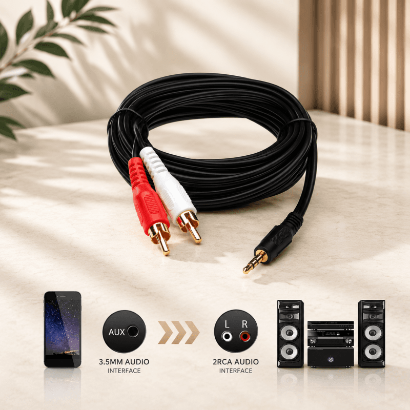 وصلة اوديو اوكس 3.5 ملم الى RCA ، بطول 1.5 متر