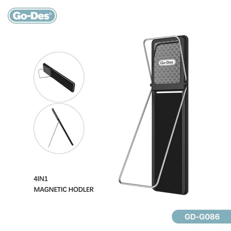 رنج وحمالة هاتف GO-DES GD-G086 المغناطيسية- لون أسود