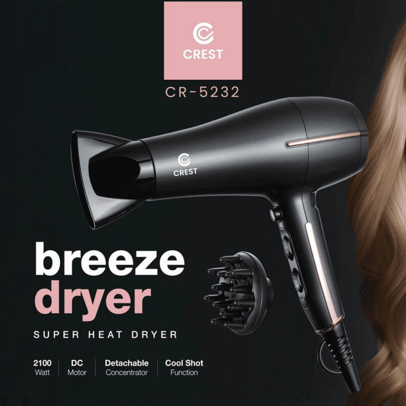 مجفف الشعر الاحترافي CREST Breeze Dryer CR-5232