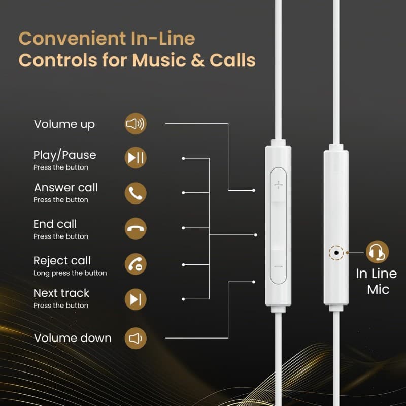 سماعة أذن سلكية مدخل Type C ، موديل JBC - 101A