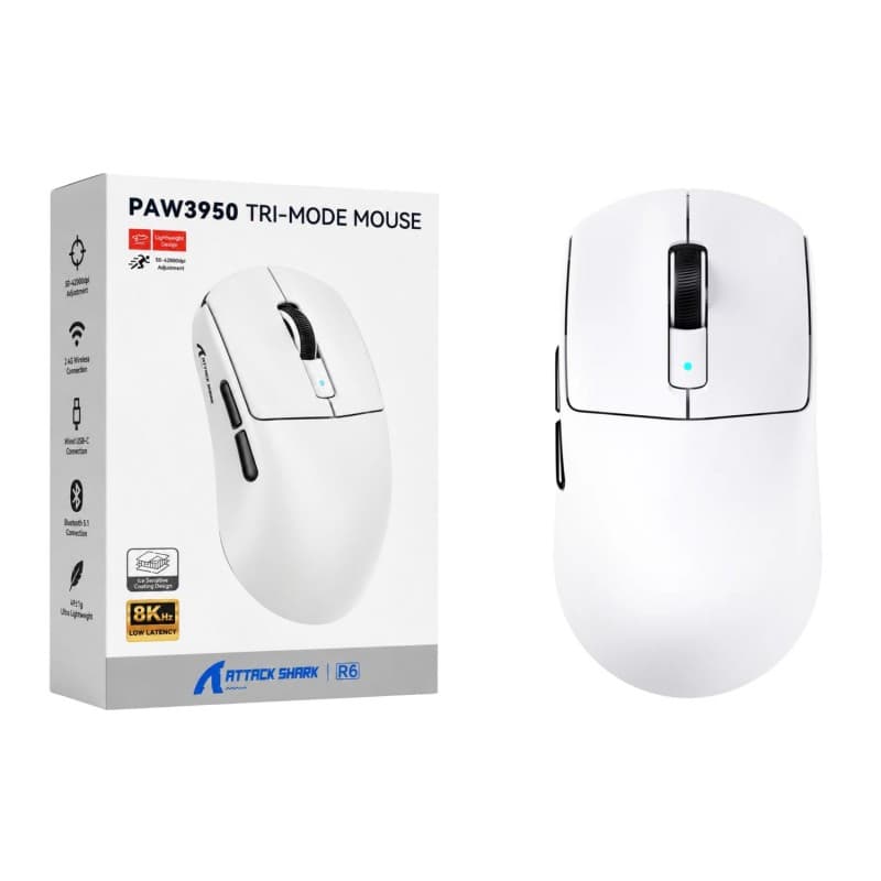 Attack Shark R6 Mouse-White
