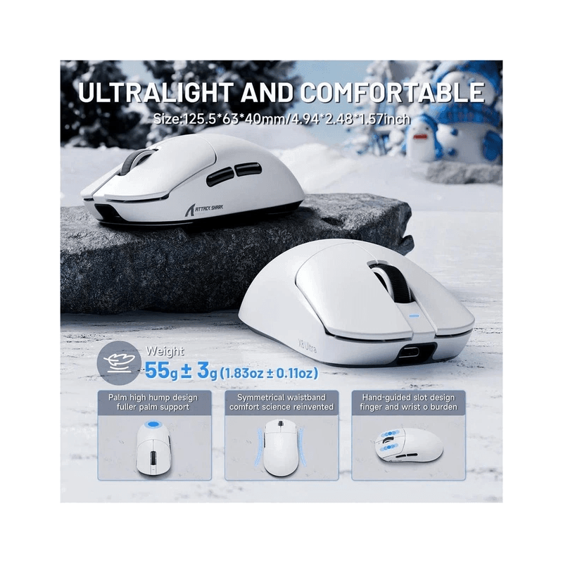 Attack Shark X8 Ultra Mouse-White