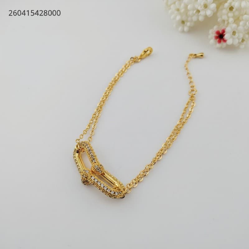 اسوارة ماركة عالمية مع زركون لون ذهبي