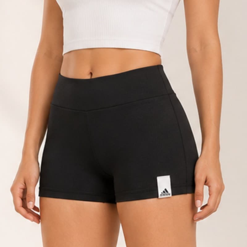 adidas Lounge Rib Booty Shorts - Black- شورت اديداس للنساء لون أسود