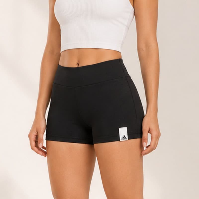 adidas Lounge Rib Booty Shorts - Black- شورت اديداس للنساء لون أسود