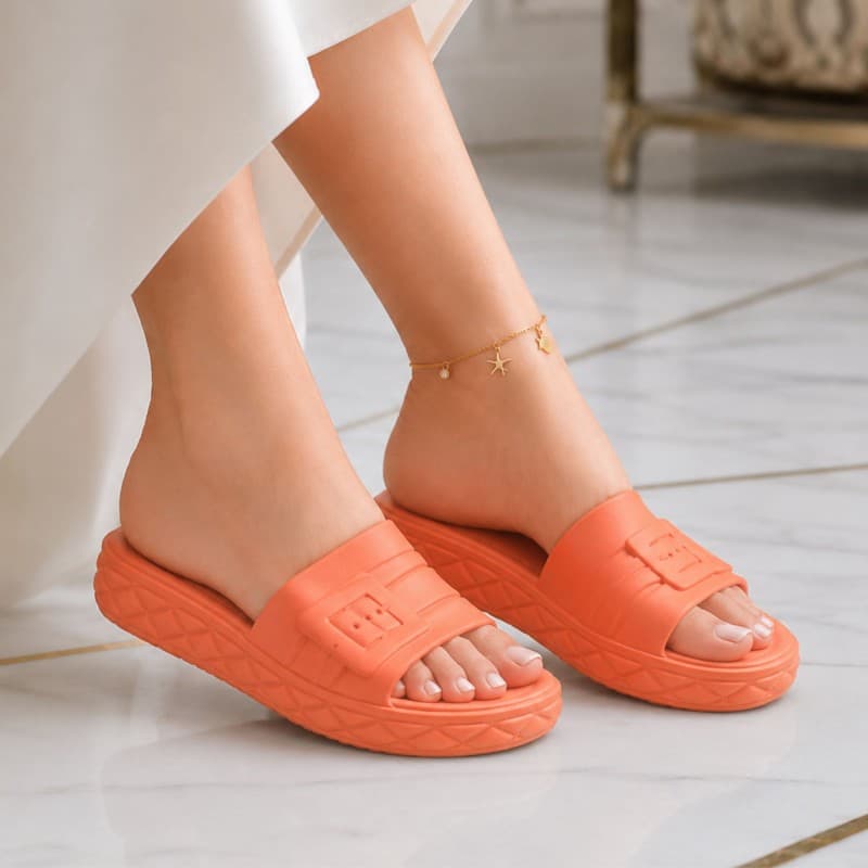 شبشب نسائي لون برتقالي